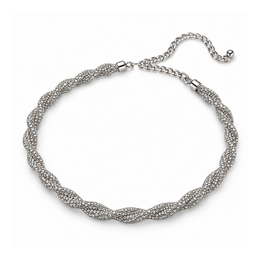 Clear Crystal Twisted Chain Belt