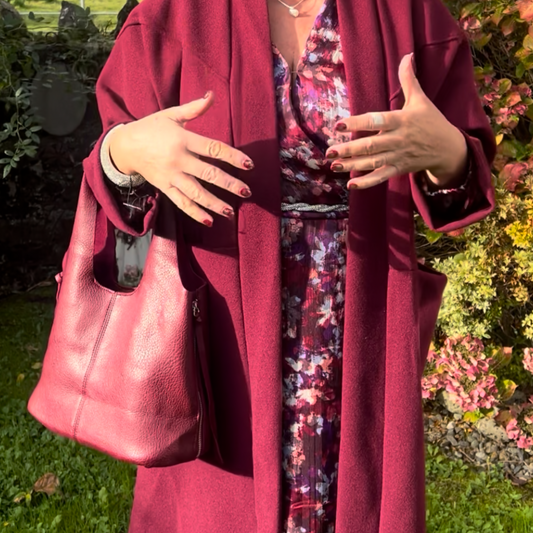 Wine Leatherette Handbag