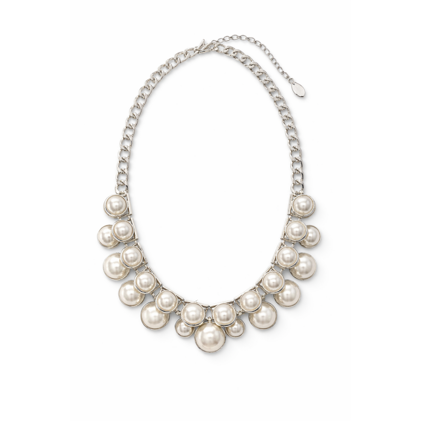 Corona Silver Pearl & Silver Statement Necklace