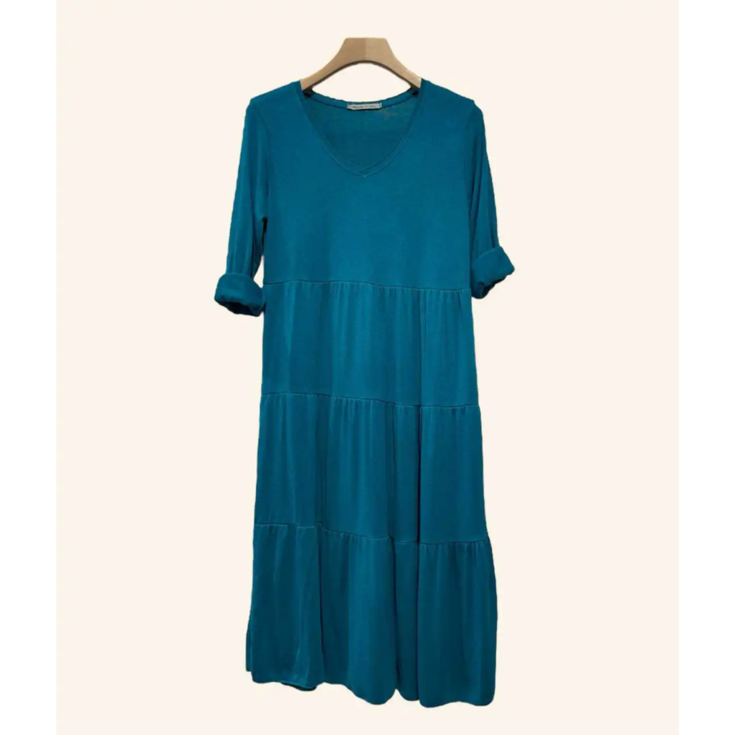 Elsa Fine Knit Midi Dress Teal