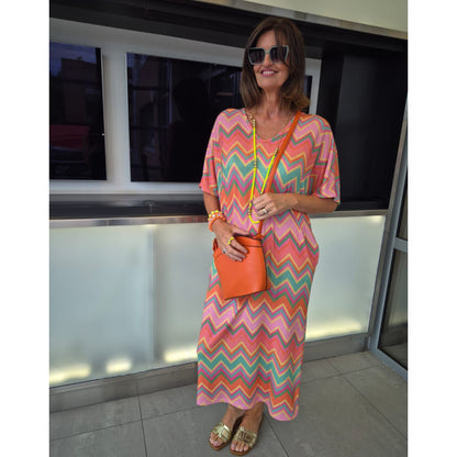 Orange Leatherette Crossbody Bag Gold V