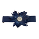 Navy Elasticated Statement Belt Feather/Crystal Flower