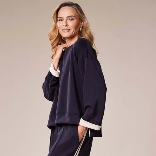 DECK Soft Leisure Top Navy/Cream (PRE-ORDER)