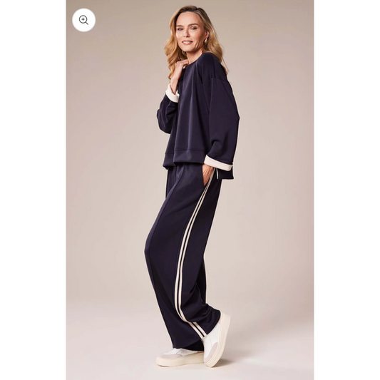 DECK Soft Elasticated Navy Joggers Stripe (PRE-ORDER)