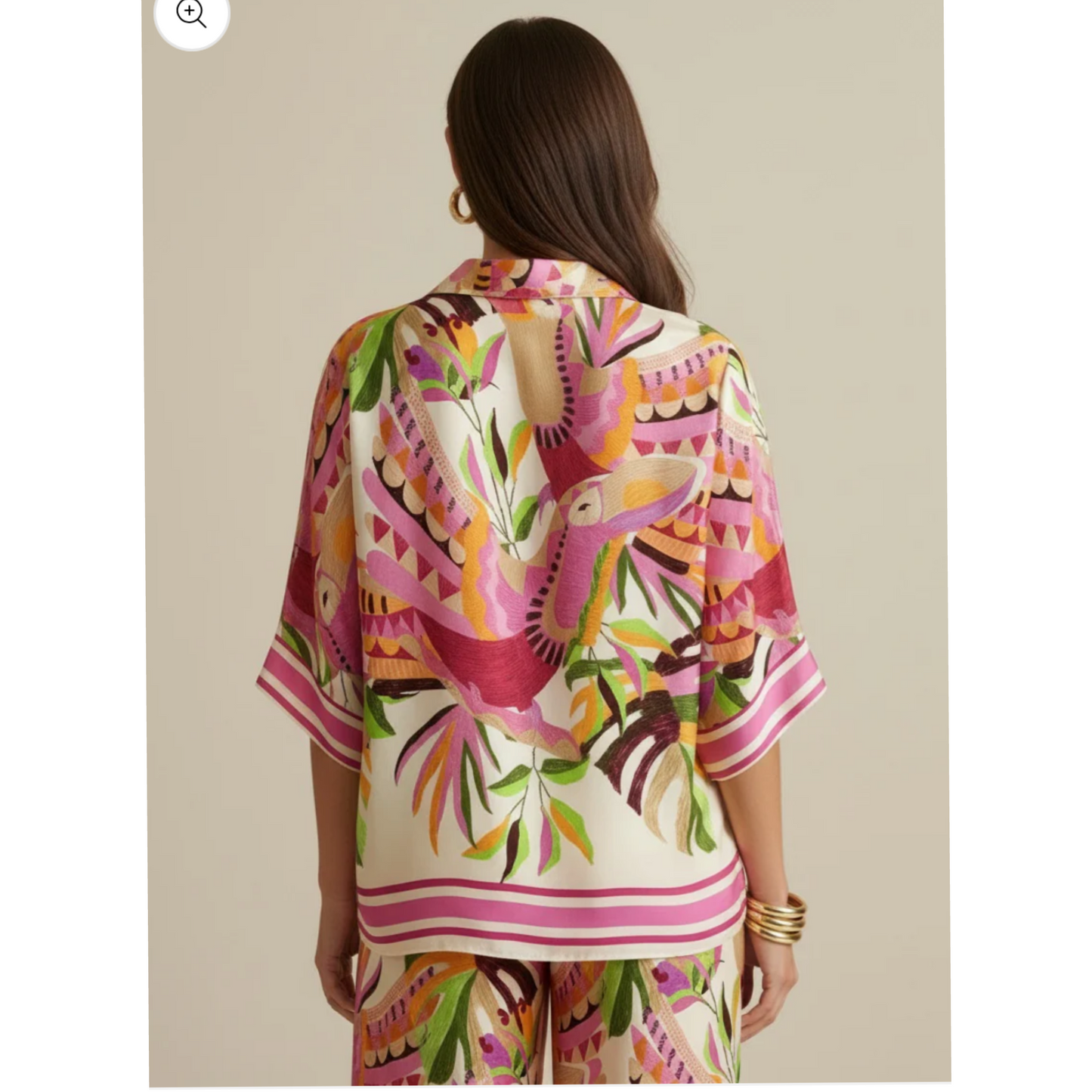 DECK Palm Multiprint Top Fuschia