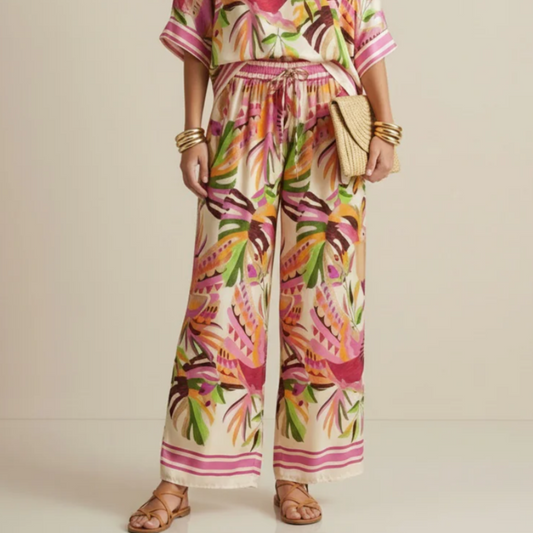 DECK Palm Multiprint Bottoms Fuschia