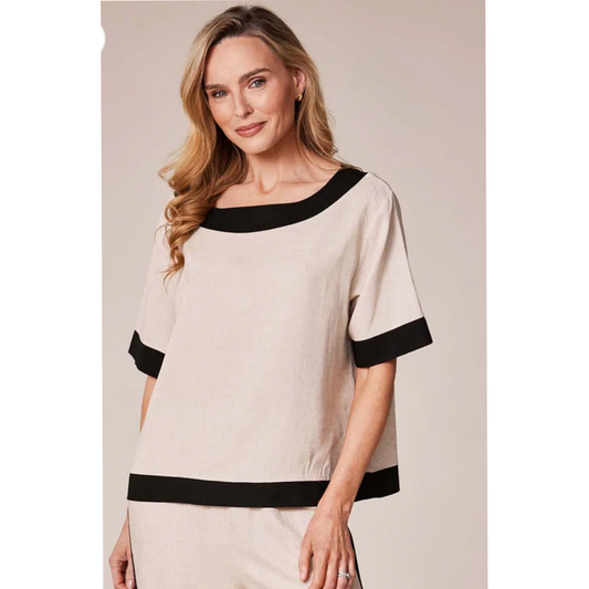 DECK Short Sleeved Linen Top (2 Colours)