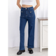 Jessie Blue Denim Straight Leg Jeans Pocket Detail