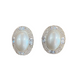 Clip On Earrings Oval Pearl & Crystal