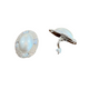 Clip On Earrings Oval Pearl & Crystal