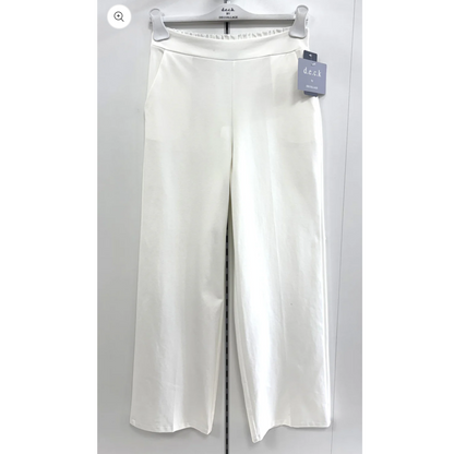 DECK Smart White Elasticated Trousers