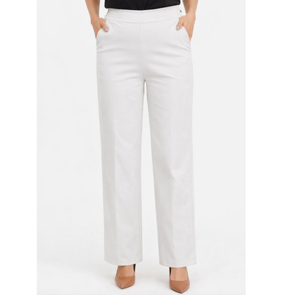 DECK Smart White Elasticated Trousers