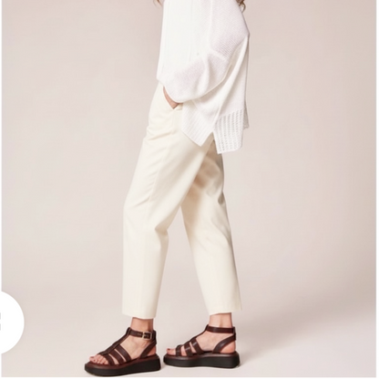 DECK Barrel Leg Elasticated Trousers (Cream)