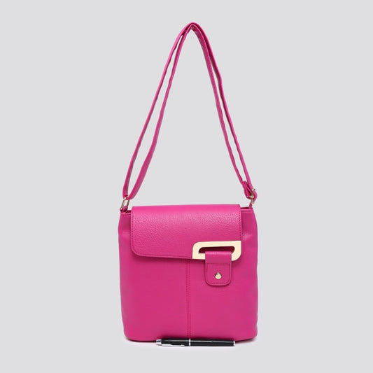 Fuschia pink Crossbody Leatherette Bag