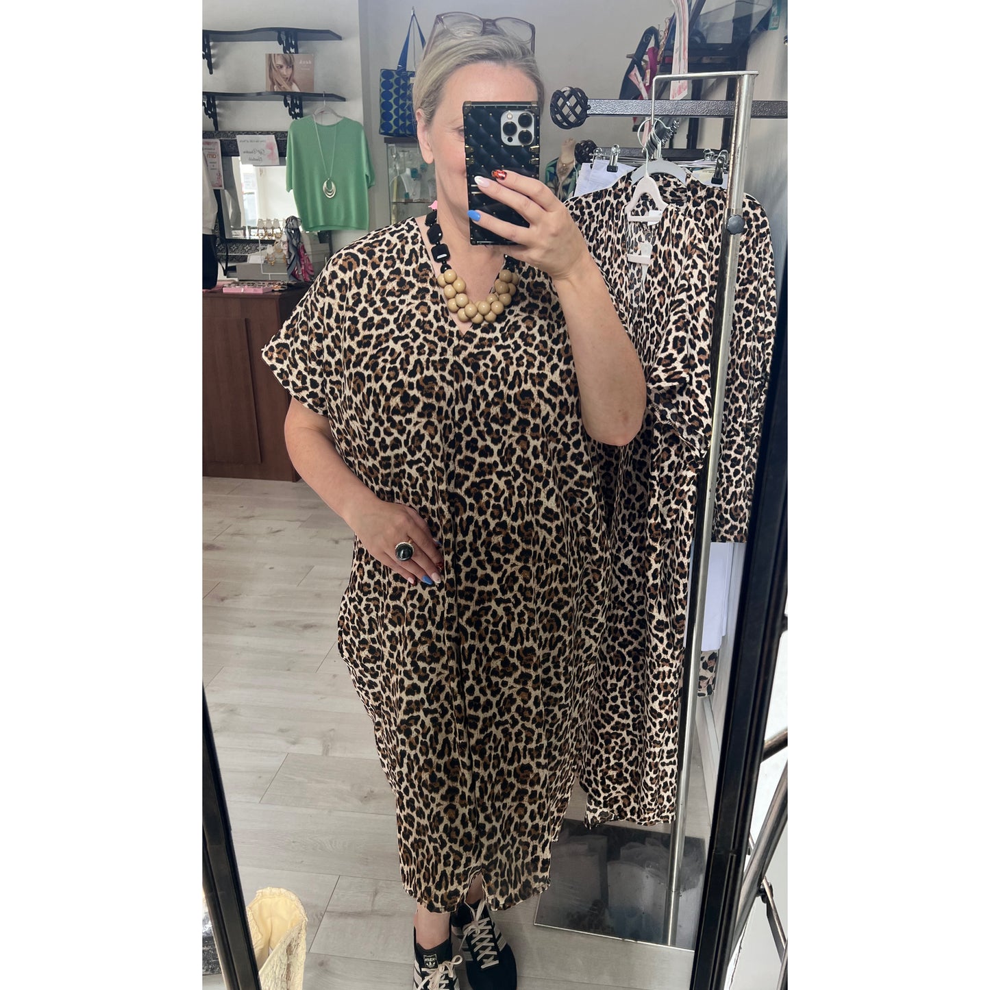 Petra Leopard Print Dress One Size