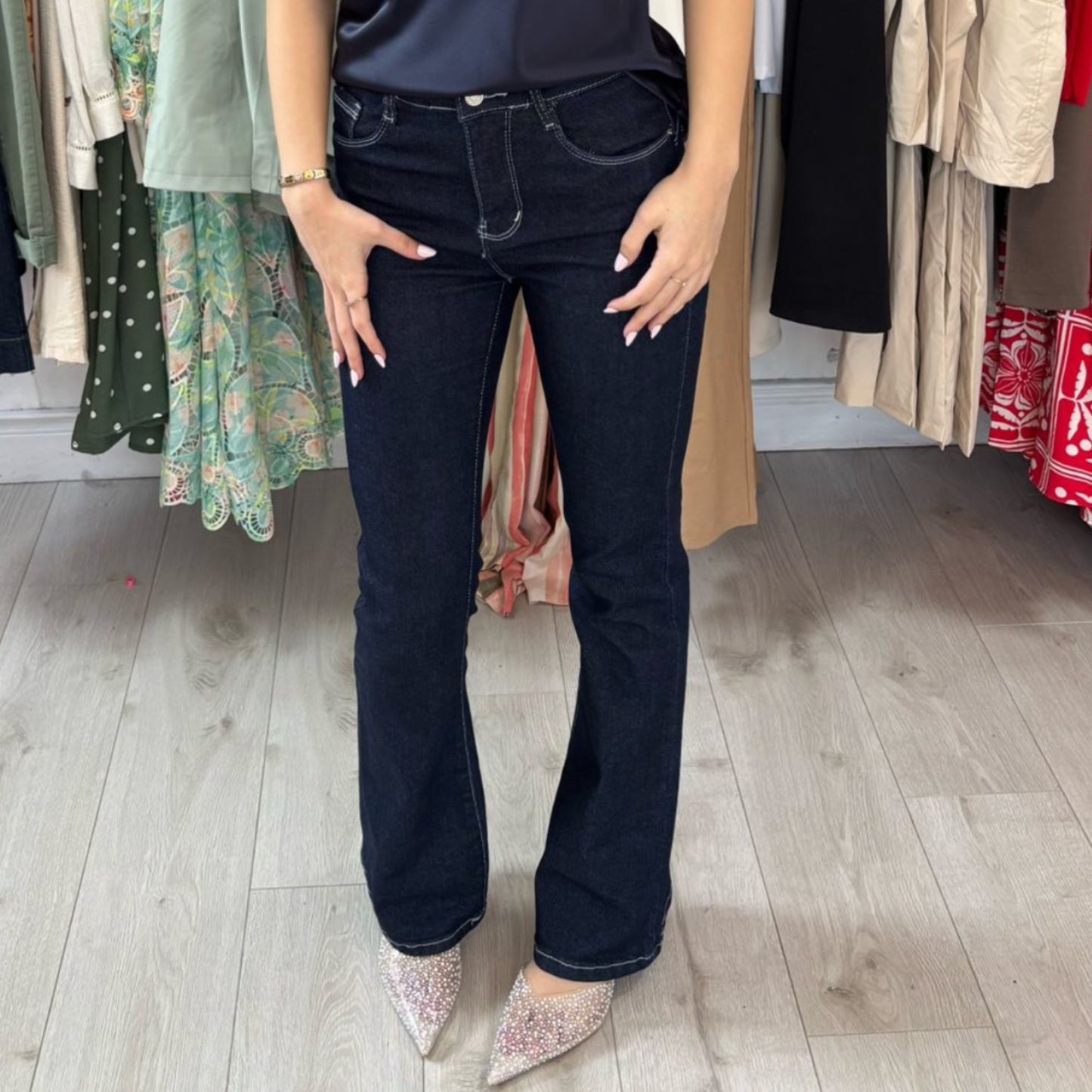 Demi Dark Blue Flared Jeans