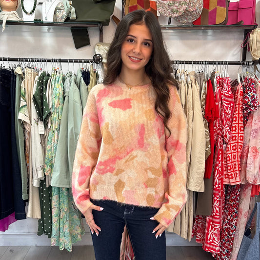 Esme Peach Cream & Beige Jumper