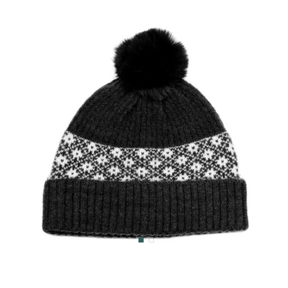 POM Recycled Blend Black & White Scandi Flower Hat