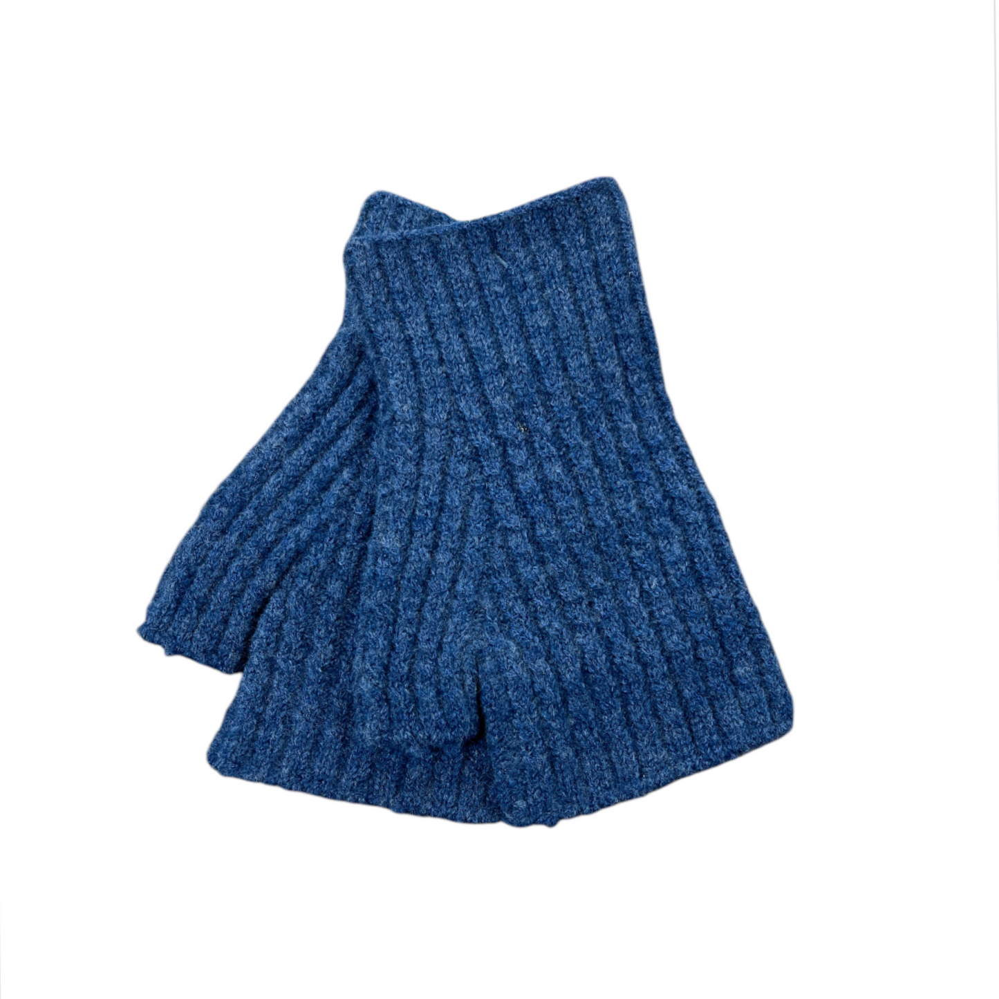 POM Recycled Blend Blue Knit Fingerless Gloves