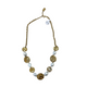 Pearl Necklace with Gold Hammered Discs