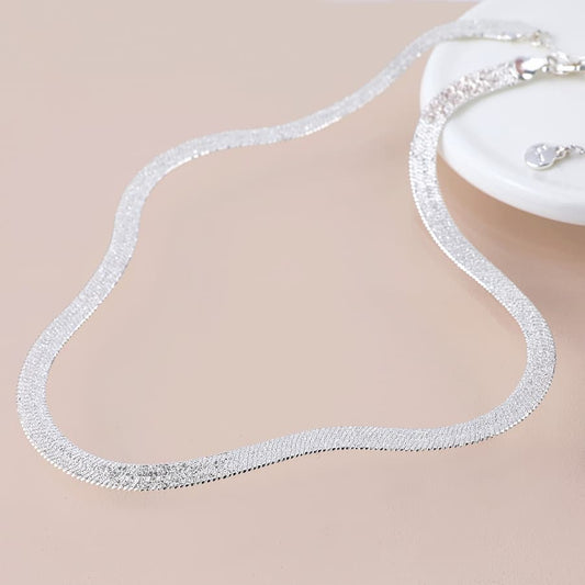 POM Silver Plated Liquid Chain Necklace