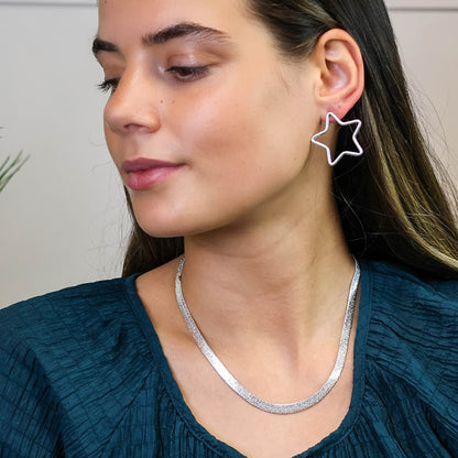 POM Silver Plated Liquid Chain Necklace