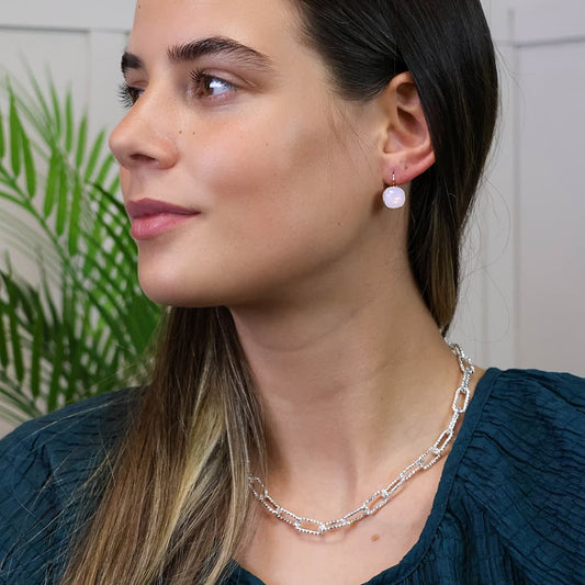 POM Silver Plated Textured Paperchain Necklace