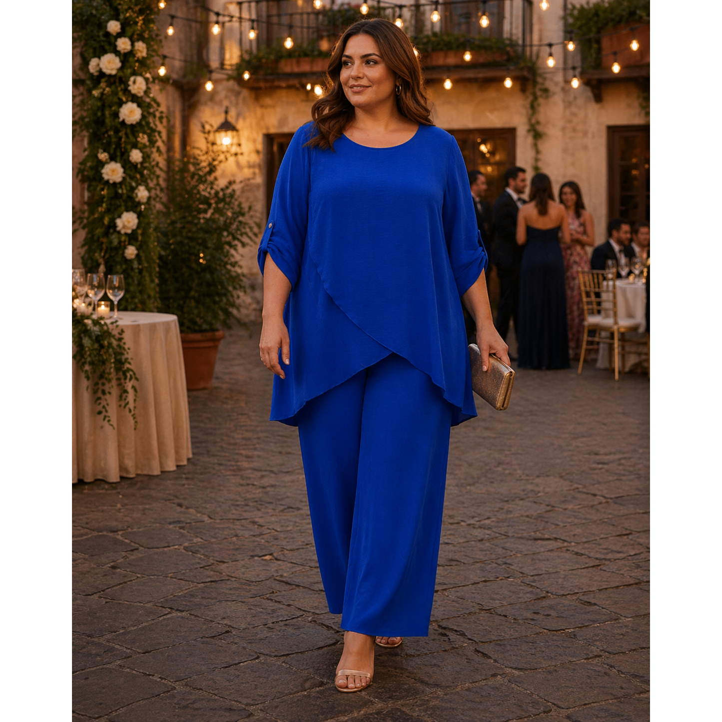 Moira Co-Ord Set – Elegant Drape Top & Wide Leg Trousers (4 Colours)