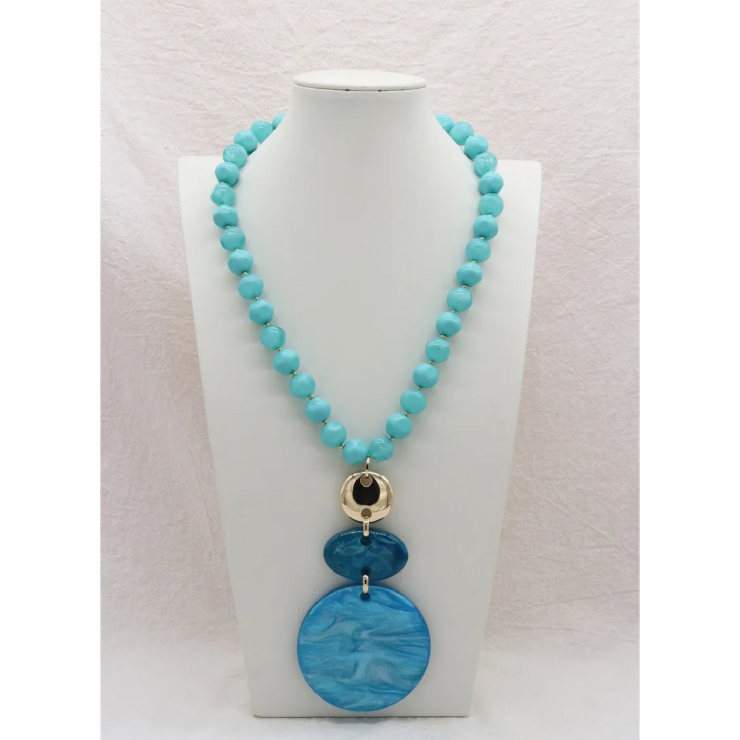 Turquoise Blue Statement Pendant Necklace