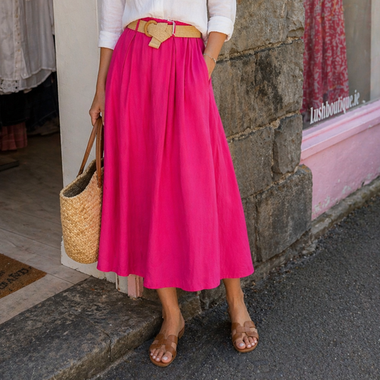 Sasha Elasticated Belted Skirt (6 Colours)