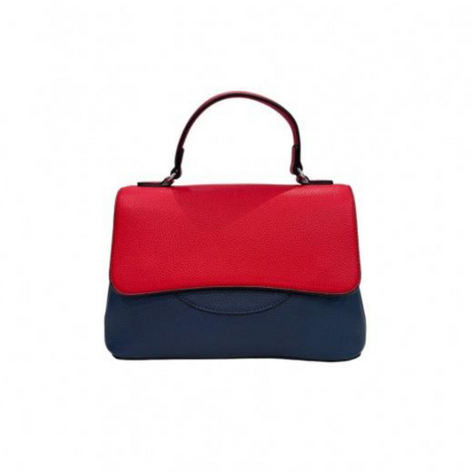 Navy & Red Leatherette Handbag