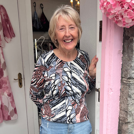 Dymphna Grey & Terracotta Jumper