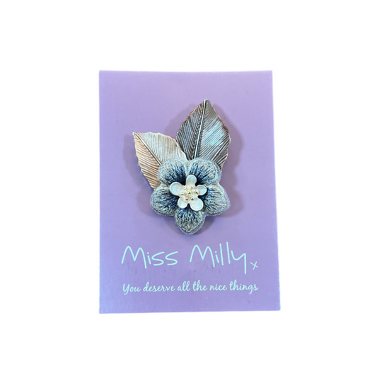 MISS MILLY Magnetic Bronze Flower Brooch