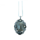Long Silver Necklace Grey Ornate Jewelled Pendant