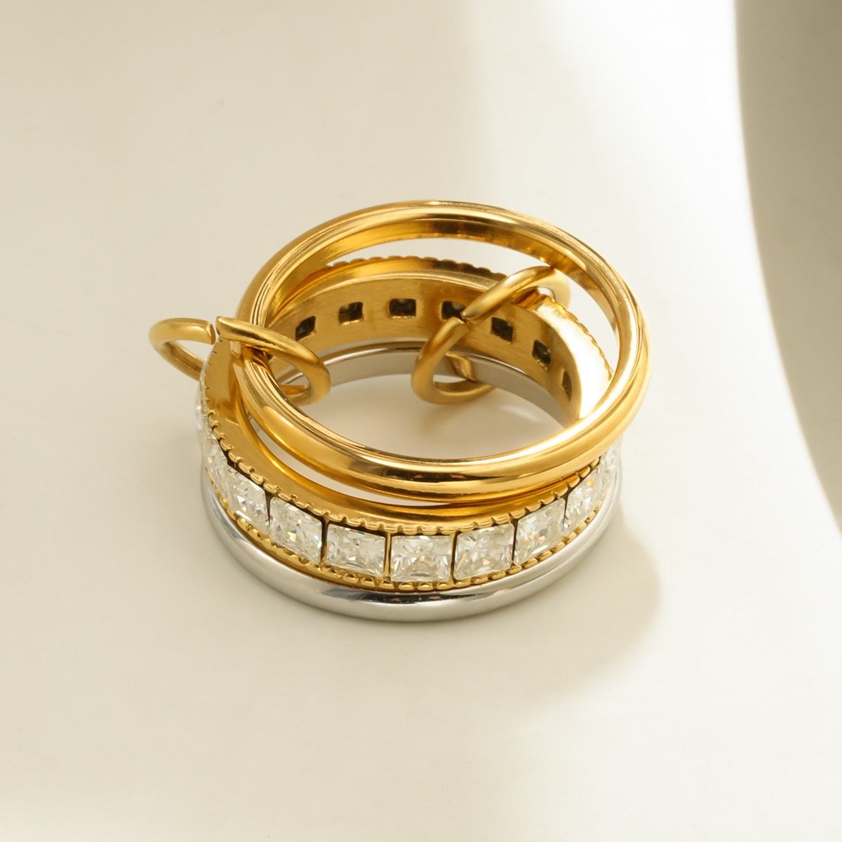 Gold Cz Stacking Rings