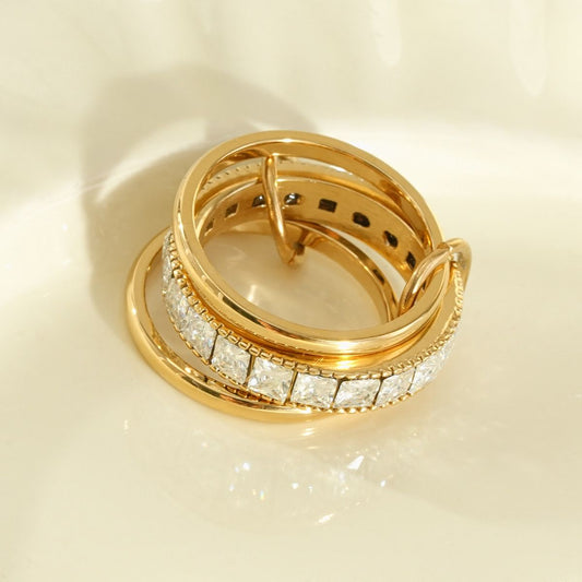 Gold Cz Stacking Rings