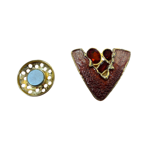 Magnetic Brooch Red & Gold