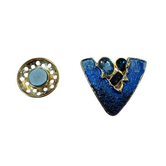 Magnetic Brooch Blue & Gold