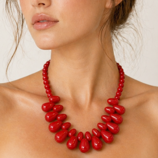 Statement Red Chunky Necklace