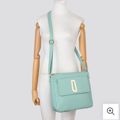 Navy Leatherette Crossbody Bag