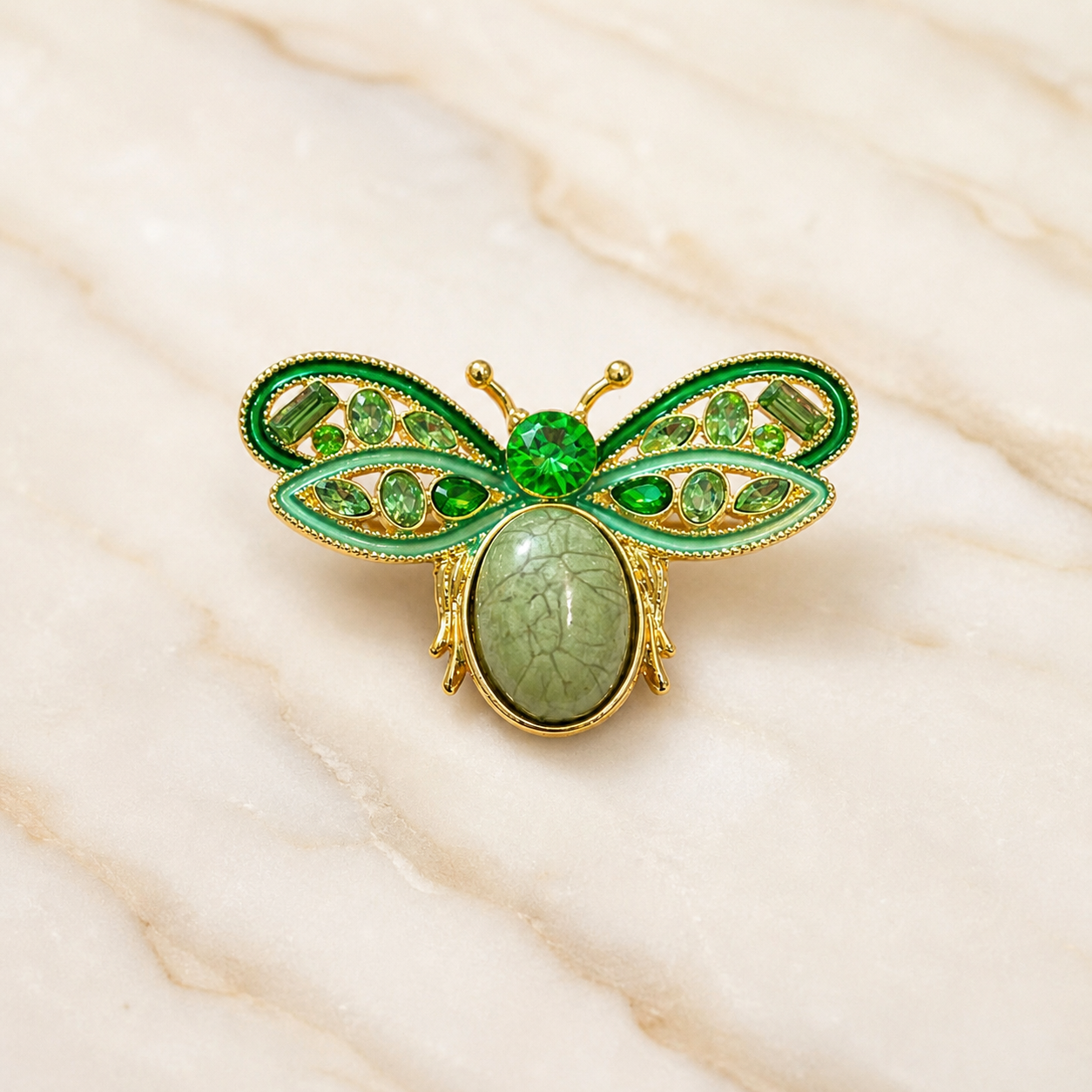 Green & Gold Butterfly Magnetic Brooch