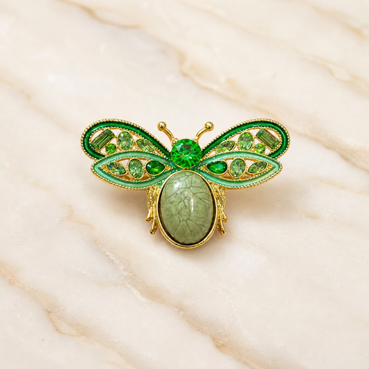 Green & Gold Butterfly Magnetic Brooch