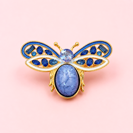 Purple & Gold Butterfly Magnetic Brooch