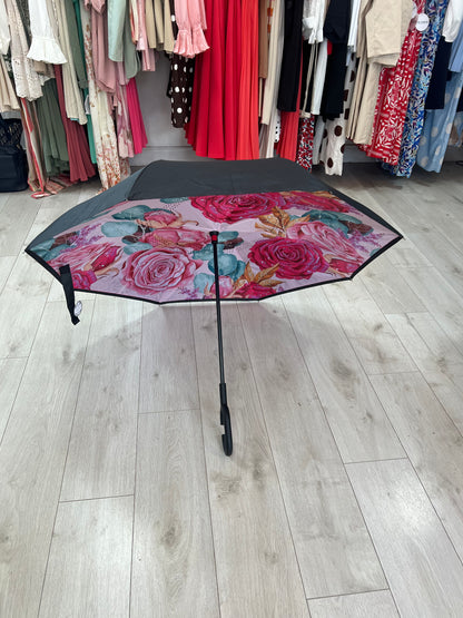 Upside Down Umbrella Floral Pink & Mint
