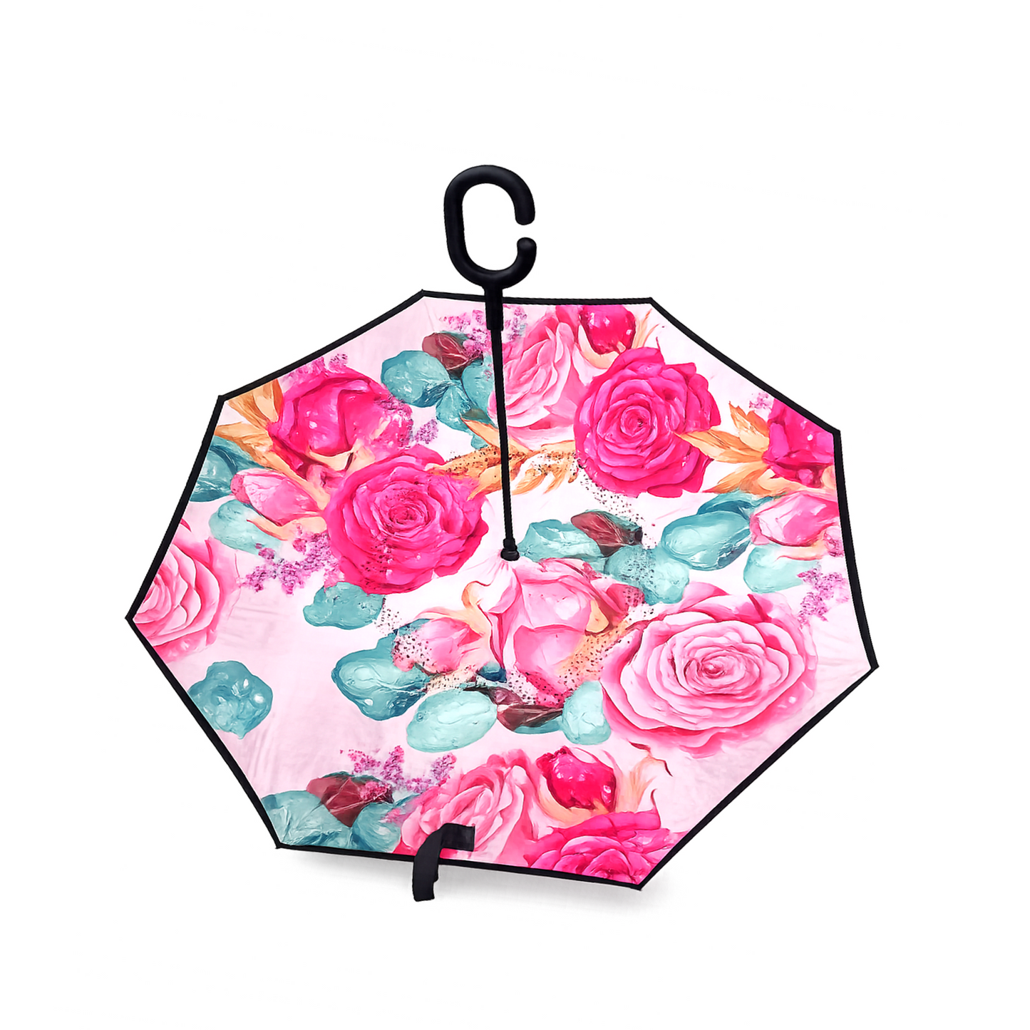 Upside Down Umbrella Floral Pink & Mint