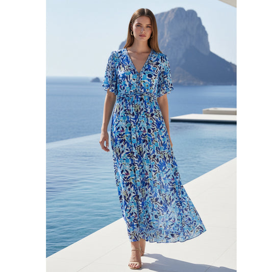 Kimberley Blue Floral Maxi Dress
