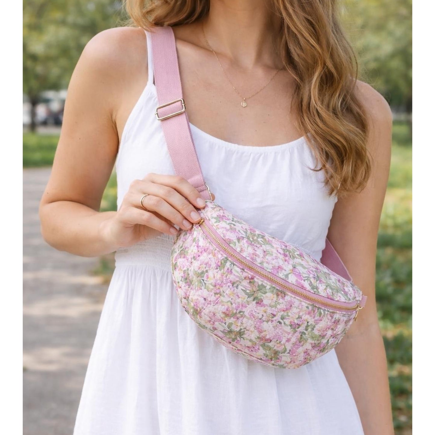 Pink Floral Crossbody Bum Bag