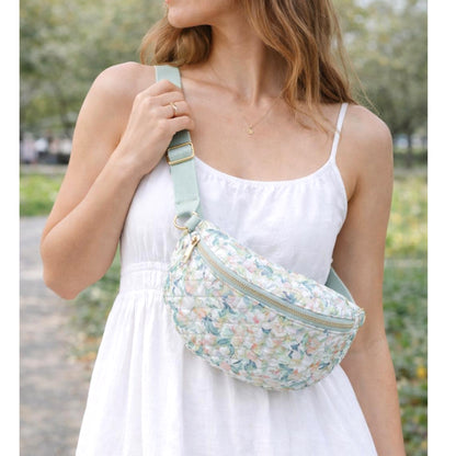 Mint Floral Crossbody Bum Bag