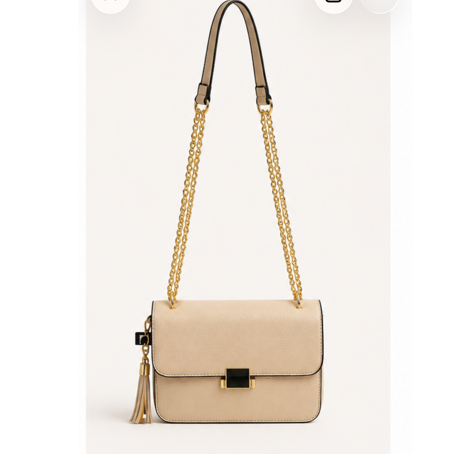 Beige Gold Chain Shoulder/Crossbody Bag