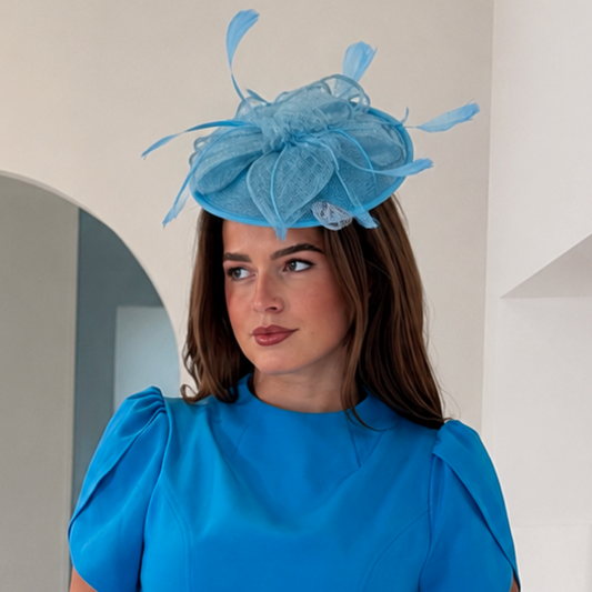 Blue Saucer Headpiece Fascinator